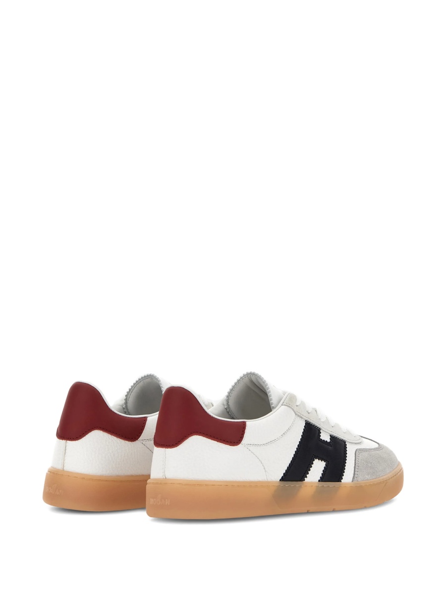 Sneakers Hogan albi din piele intoarsa si piele - Img 5