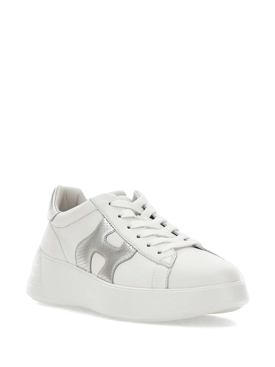 Sneakers Hogan albi din piele intoarsa - Img 2