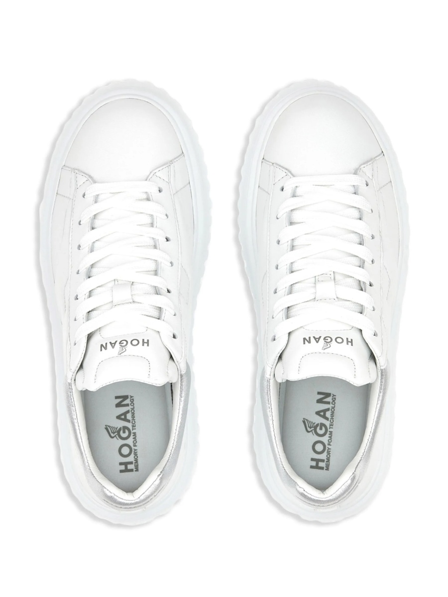 Sneakers Hogan albi din piele - Img 5
