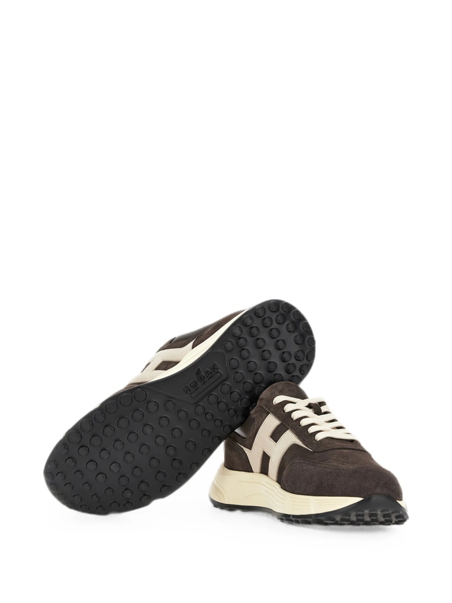 Sneakers Hogan maro din piele intoarsa si piele - Img 5