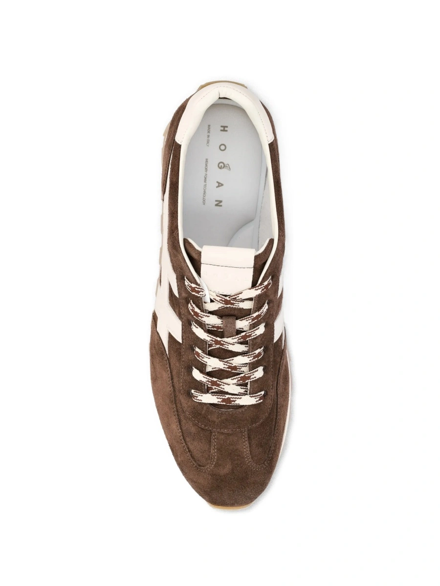 Sneakers Hogan maro din piele intoarsa - Img 3