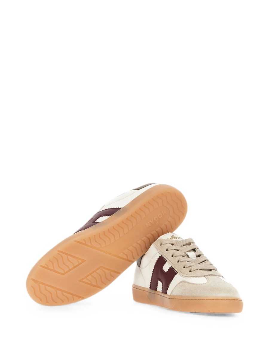 Sneakers Hogan neutri din piele intoarsa si piele - Img 5