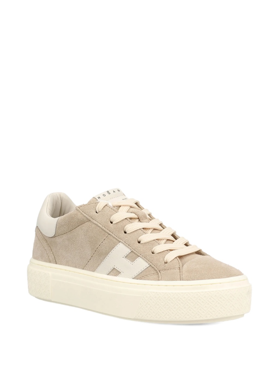 Sneakers Hogan neutri din piele intoarsa - Img 2