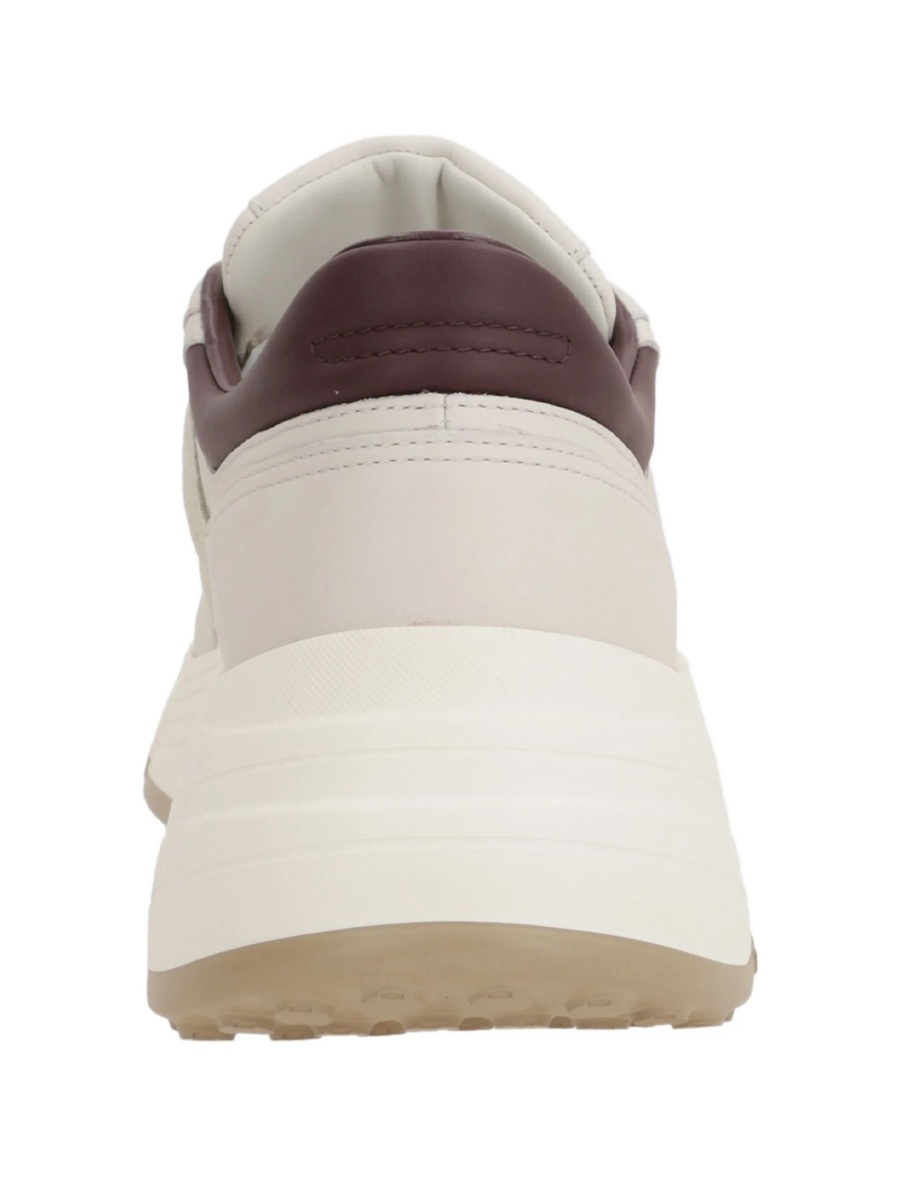 Sneakers Hogan neutri din piele si material textil - Img 3