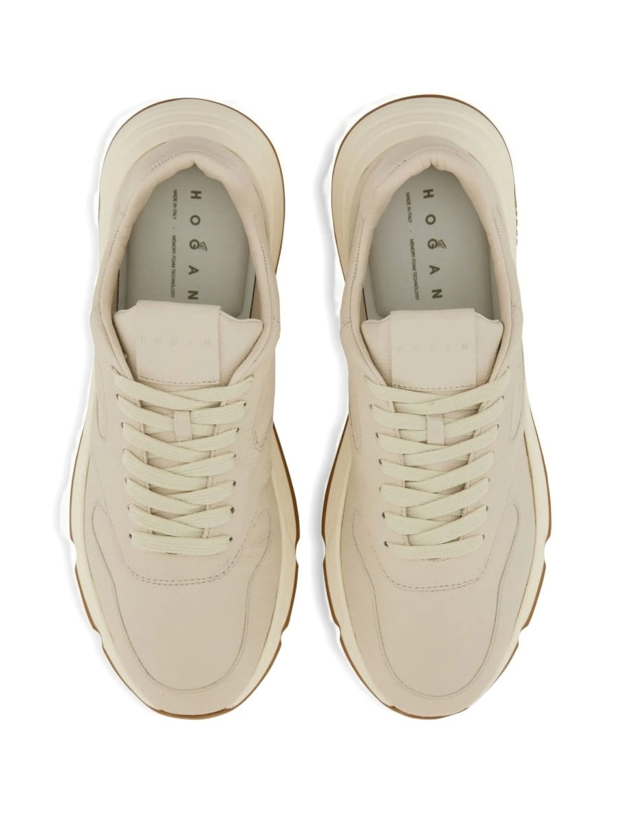 Sneakers Hogan neutri din piele - Img 5