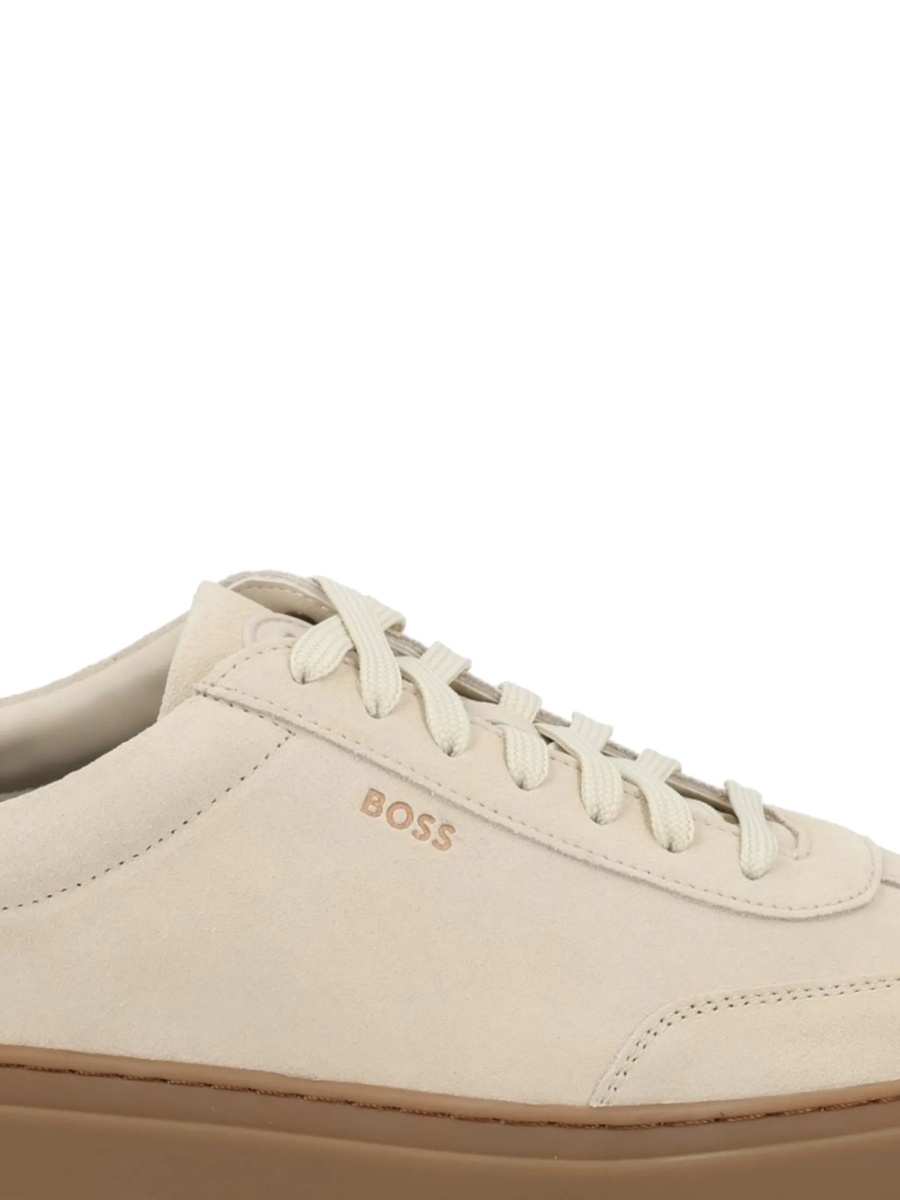Sneakers Hugo Boss neutri din piele - Img 2