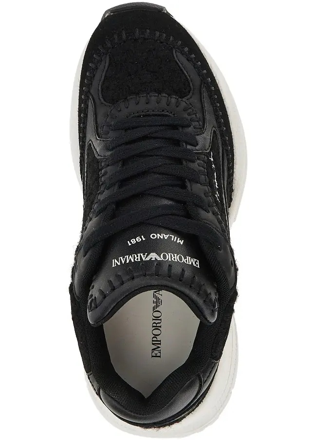 Sneakers Knitted sneakers with faux leather details - Img 4