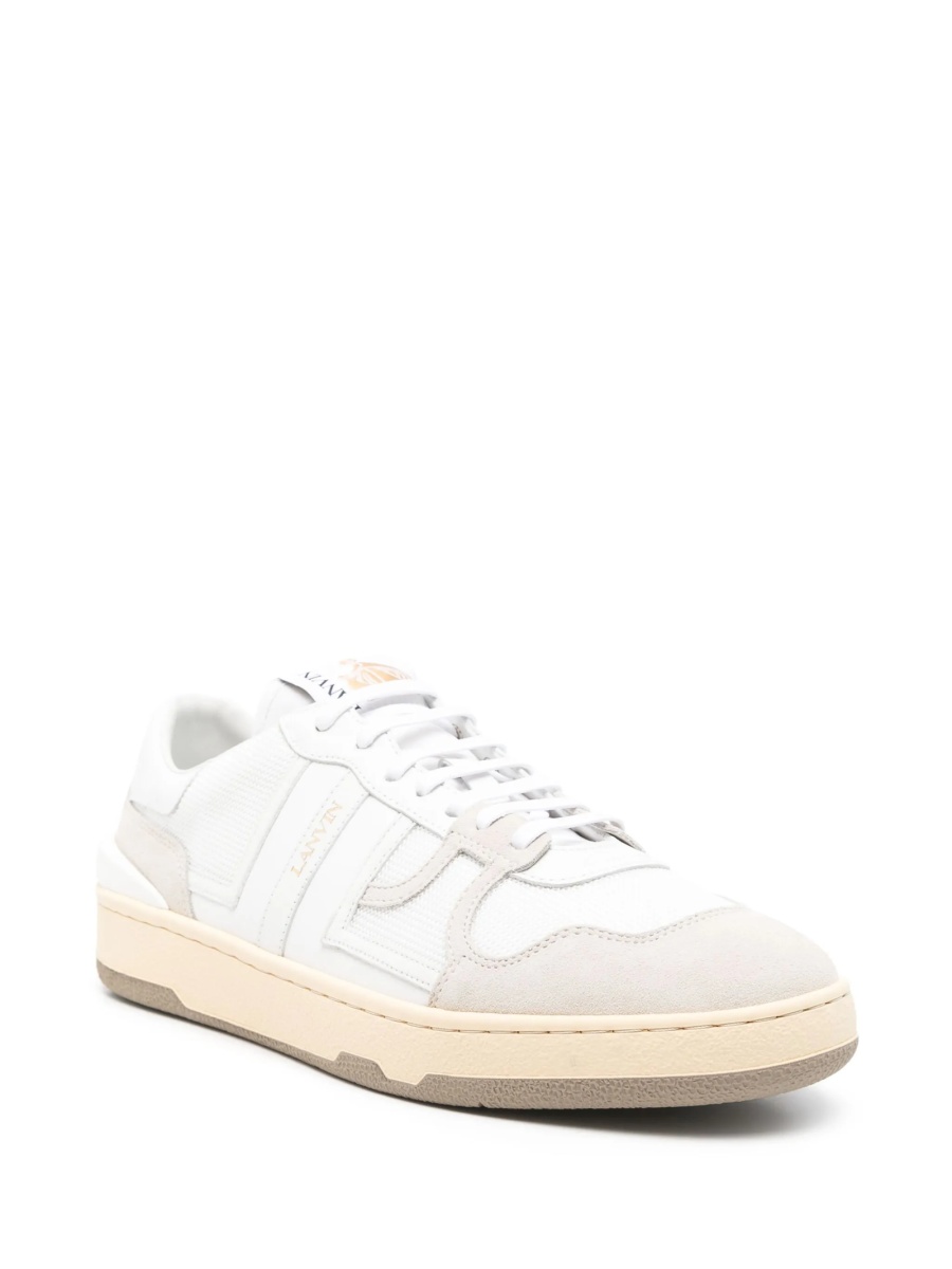 Sneakers Lanvin albi din material textil si piele - Img 2