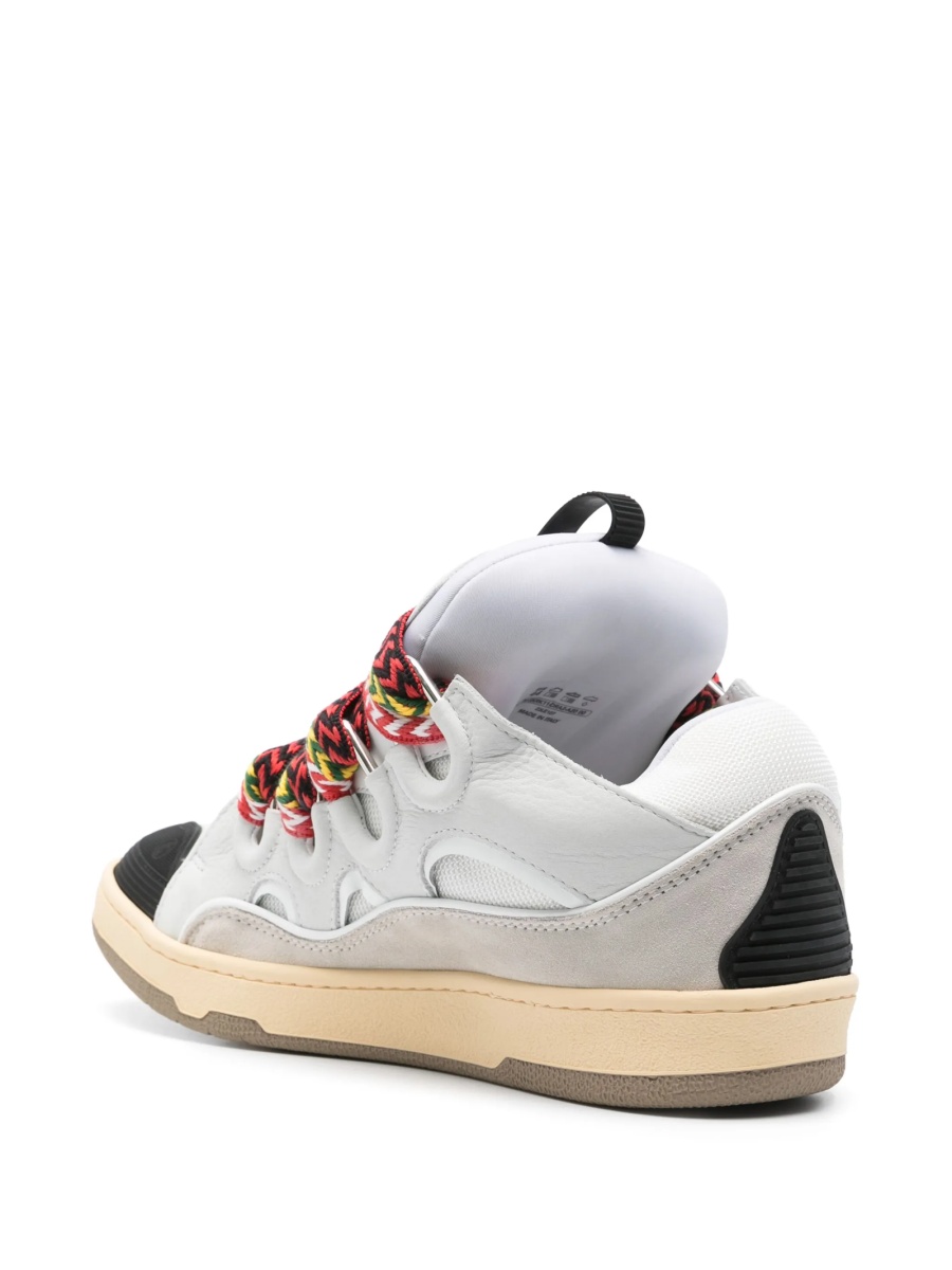 Sneakers Lanvin albi din polyester si piele - Img 3