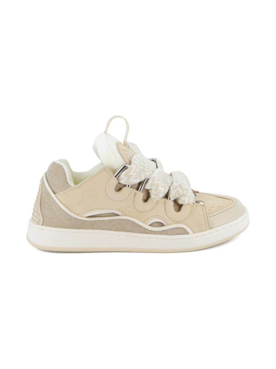 Sneakers Lanvin neutri din material textil si piele - Img 2