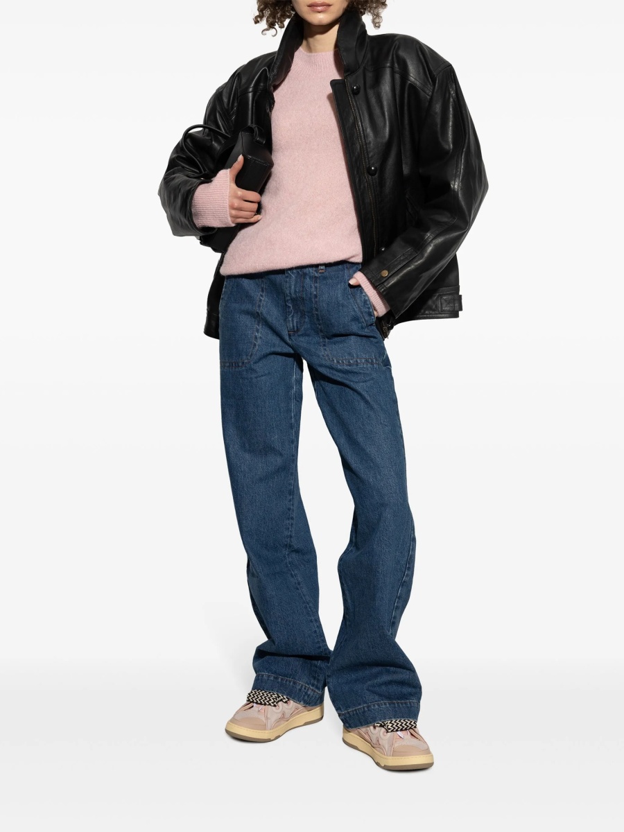 Sneakers Lanvin roz din polyester si piele - Img 5