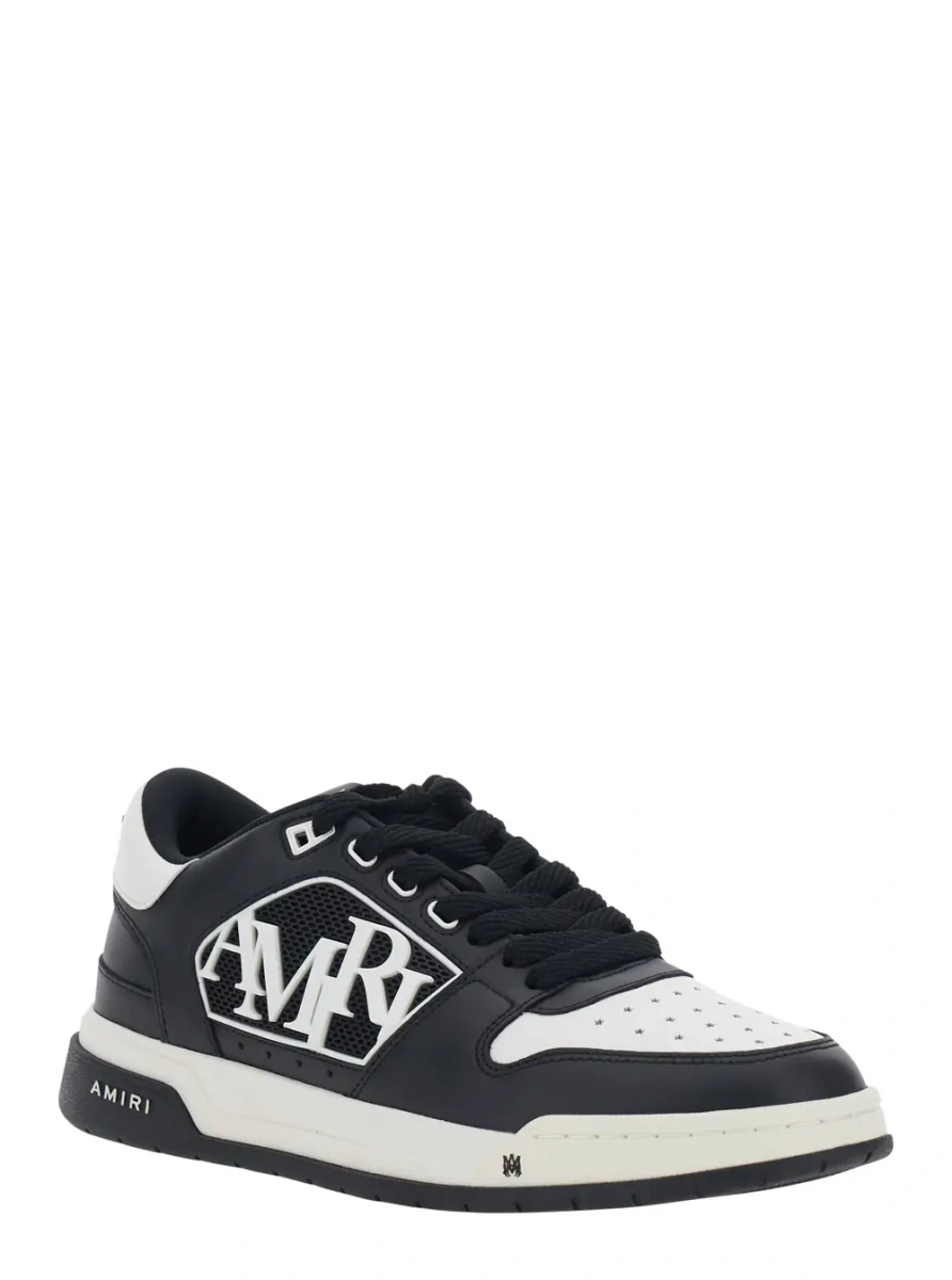 Sneakers Low Top Sneaker with Logo Patch on the Tongue and Side in White and Black Leather and Fabric for Men - Img 2