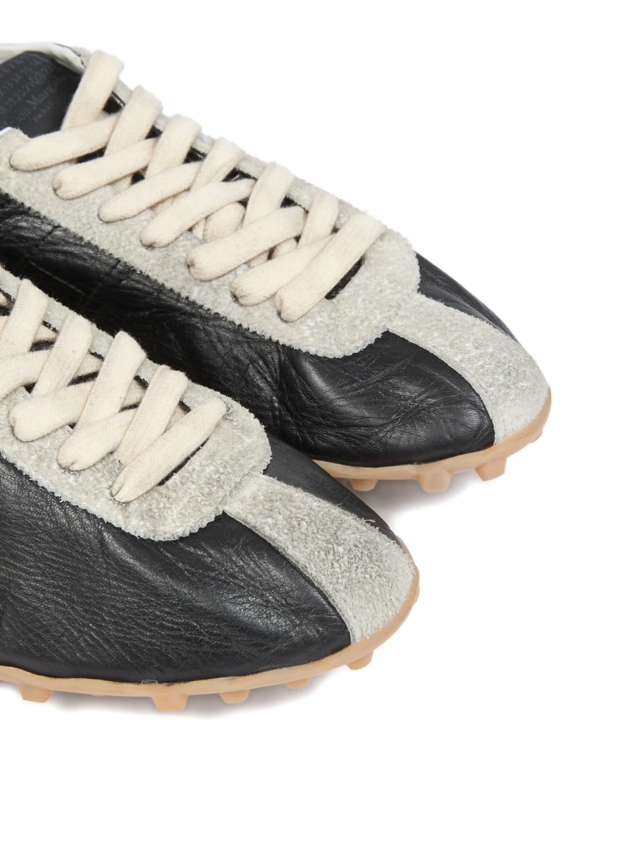 Sneakers Maison Margiela negri din piele intoarsa si piele - Img 4