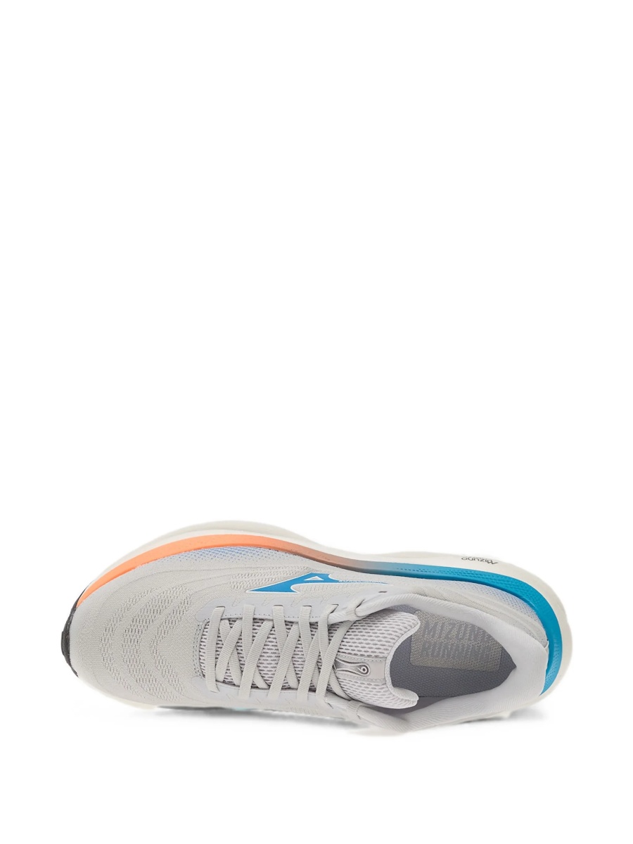 Sneakers Mizuno gri din material textil - Img 4