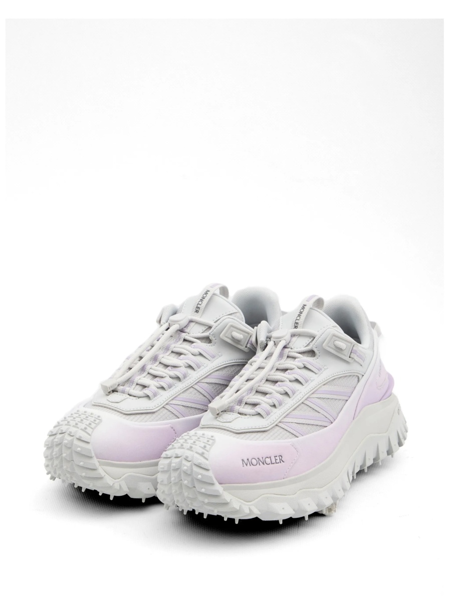 Sneakers Moncler gri din piele si material textil - Img 2