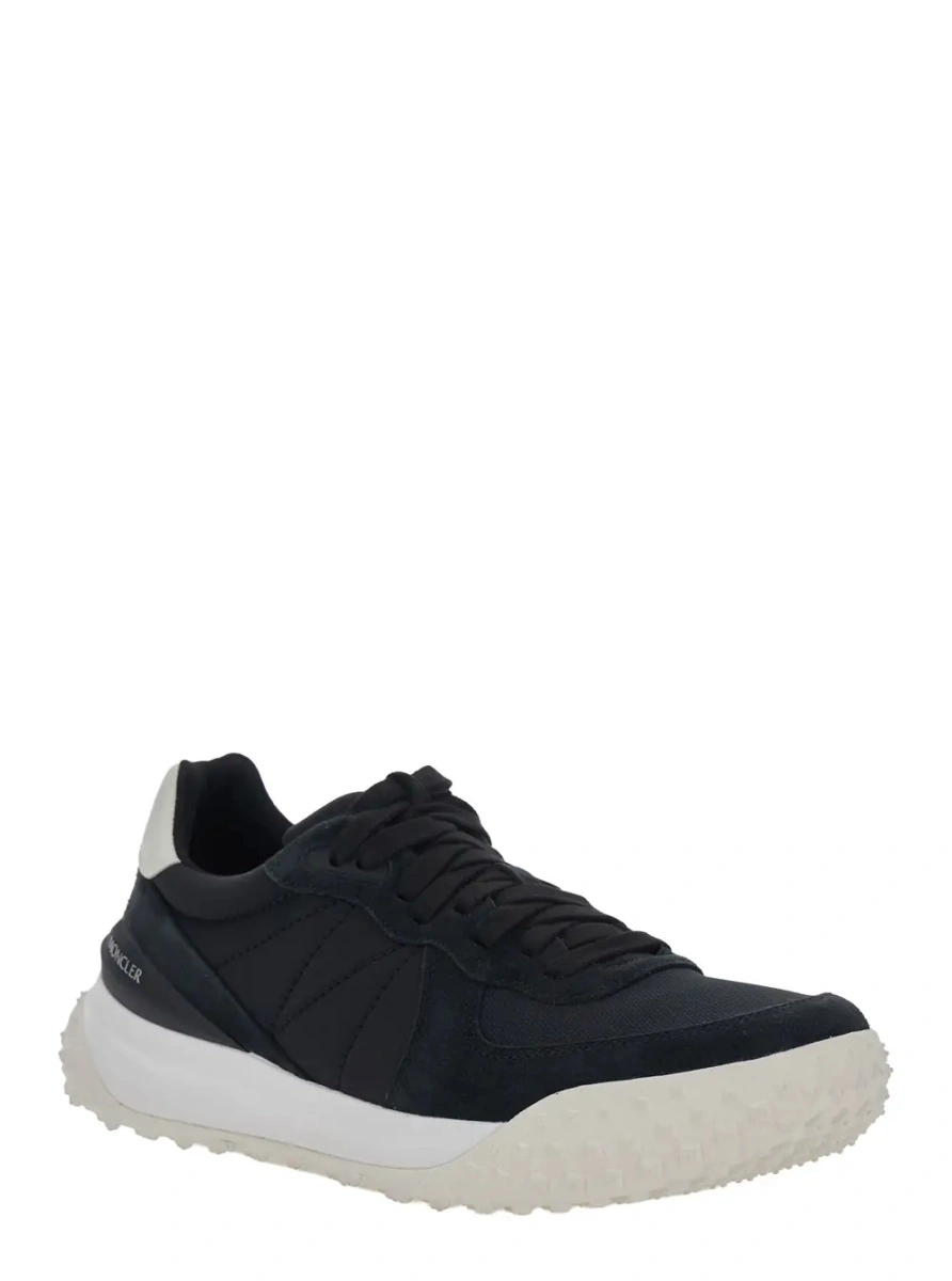 Sneakers Moncler negri din piele si material textil - Img 2