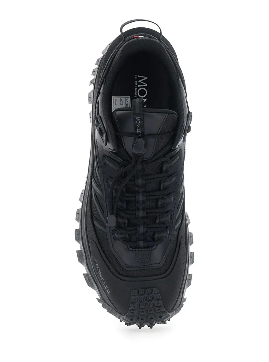 Sneakers Moncler 'Trailgrip' negri din piele si material textil - Img 4