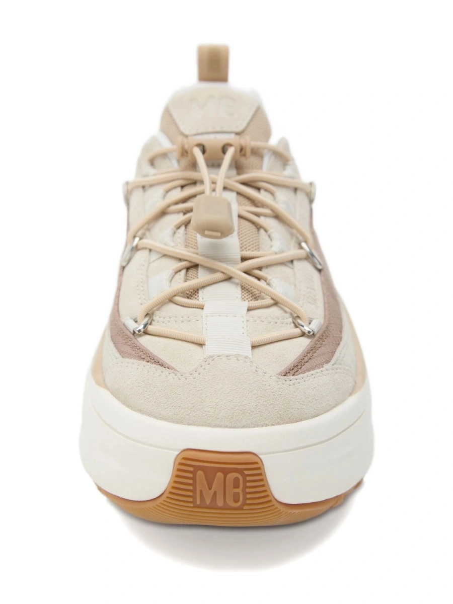 Sneakers Moon Boot neutri din piele si polyester - Img 3