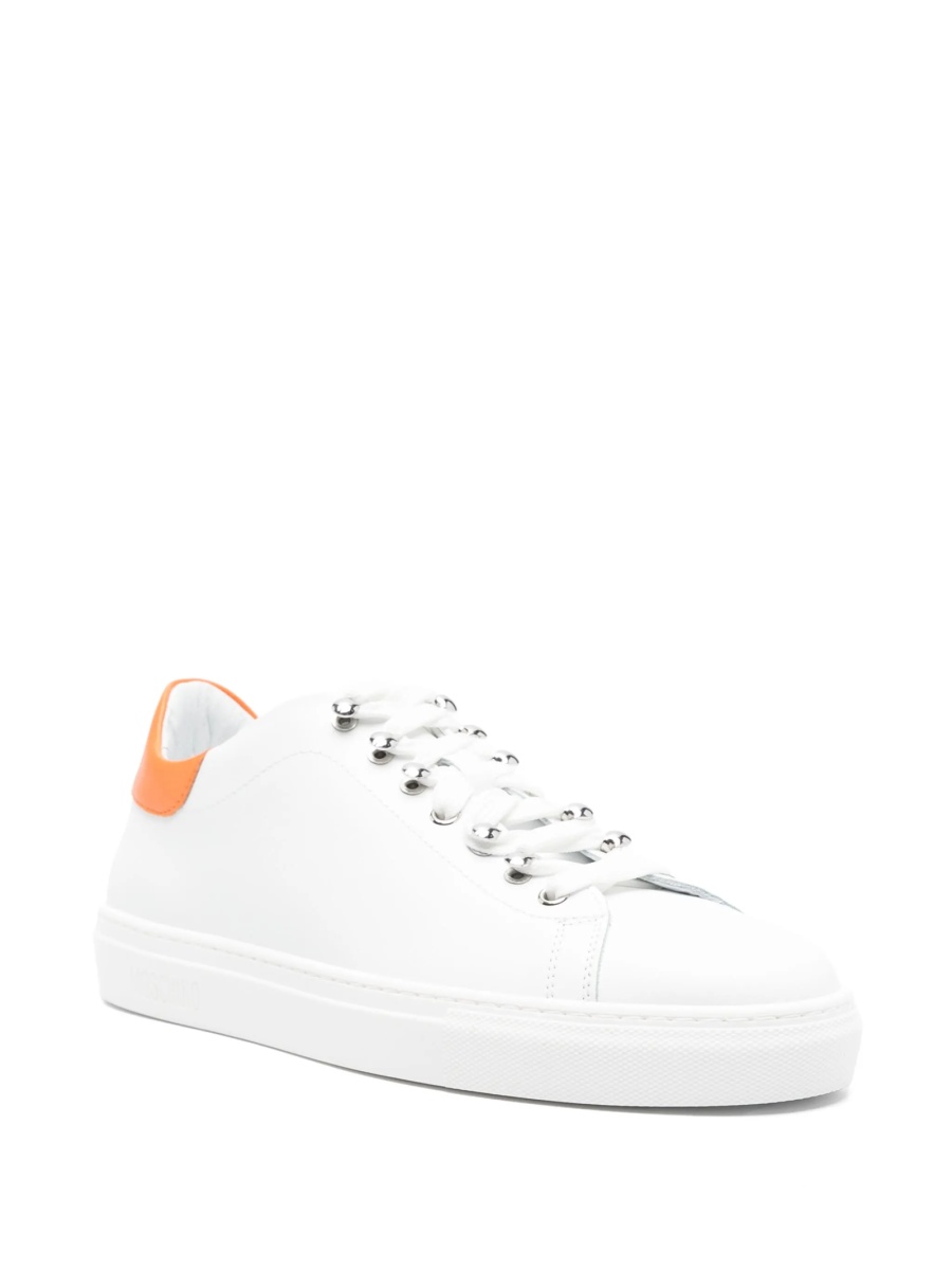 Sneakers Moschino albi din piele - Img 2