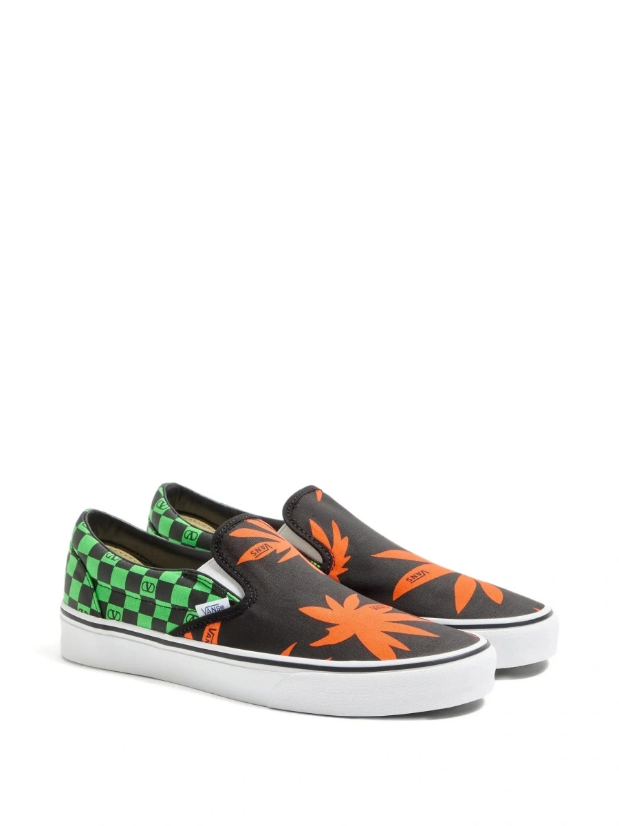 Sneakers Multicolor Low Top Sneaker with Check Motif with VLogo Print and Palm Print and logo lettering in Cotton Man - Img 5