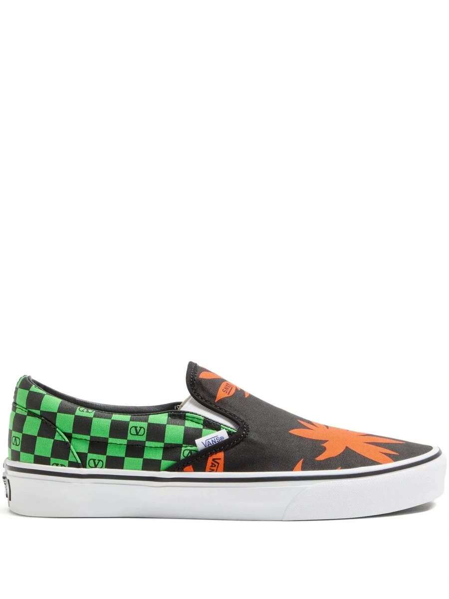 Sneakers Multicolor Low Top Sneaker with Check Motif with VLogo Print and Palm Print and logo lettering in Cotton Man - Img 9