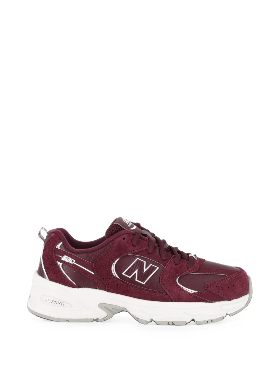 Sneakers New Balance Kids rosii din piele intoarsa si poliuretan - Img 2