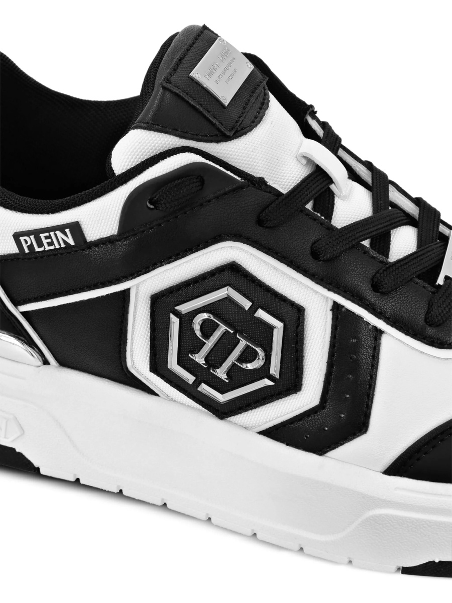 Sneakers Philipp Plein negri din piele si material textil - Img 4