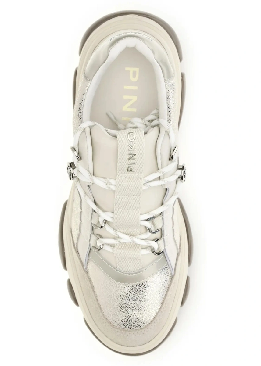 Sneakers Pinko gri din piele - Img 4