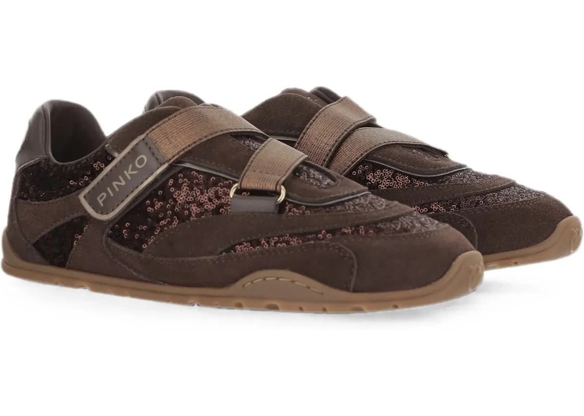 Sneakers Pinko maro din piele intoarsa - Img 5