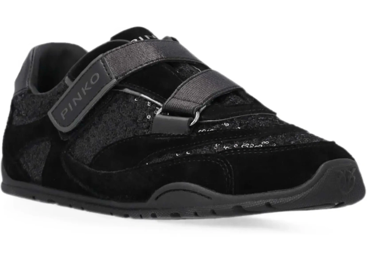 Sneakers Pinko negri din piele intoarsa - Img 5