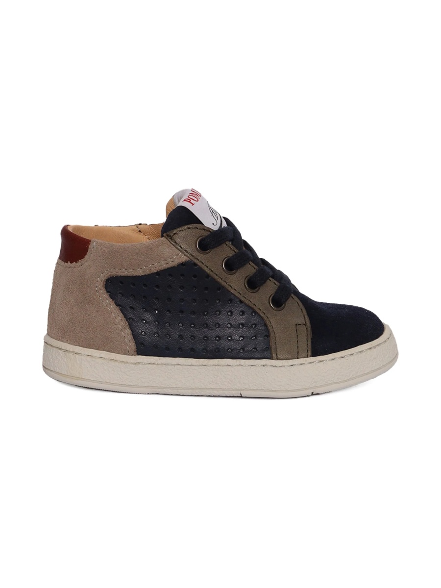 Sneakers POM D'API maro din piele intoarsa si piele - Img 2