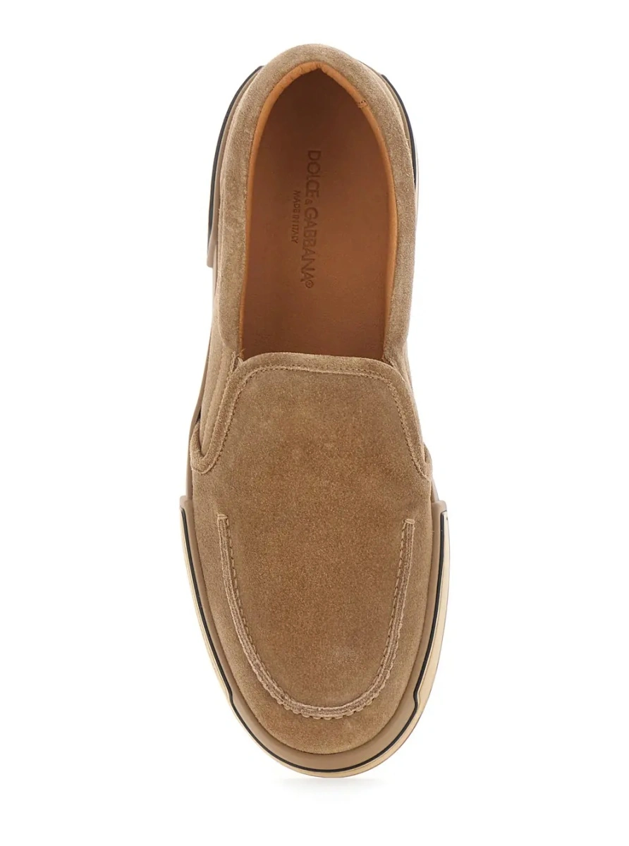 Sneakers 'Portofino' Brown Sneakers with Logo Lettering on the Sole in Suede Man - Img 4