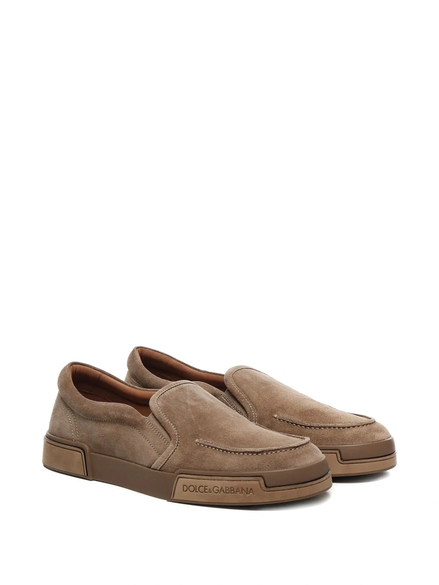 Sneakers 'Portofino' Brown Sneakers with Logo Lettering on the Sole in Suede Man - Img 5