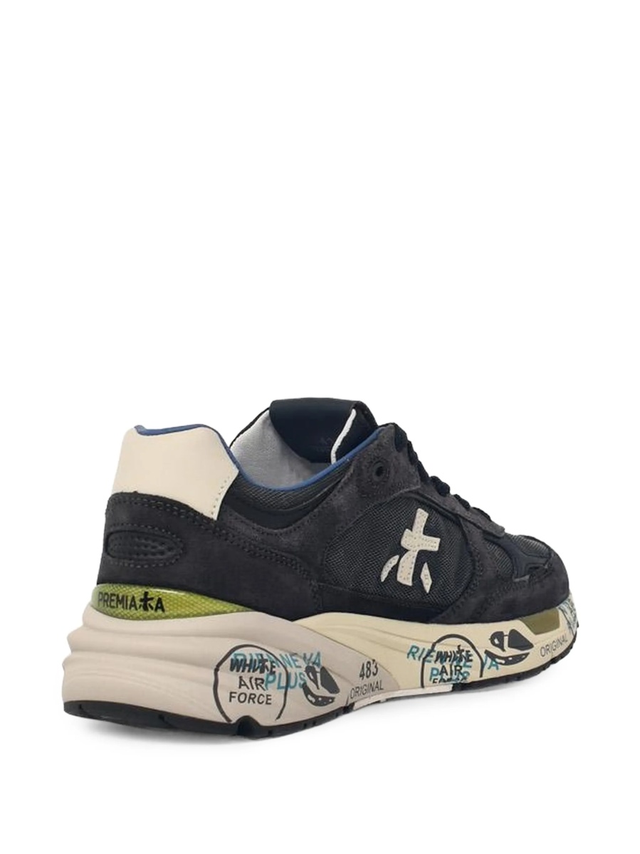 Sneakers Premiata albastri din piele si poliamida - Img 3