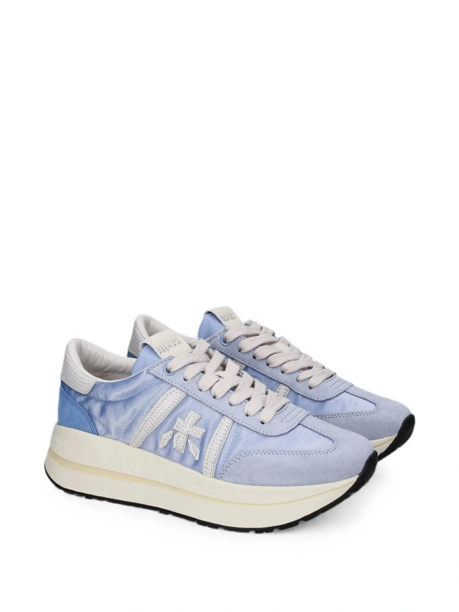 Sneakers Premiata albastri din poliuretan si piele - Img 4