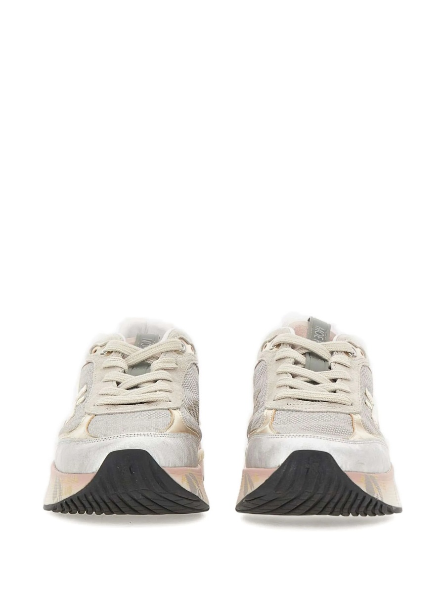Sneakers Premiata argintii din poliuretan si poliamida - Img 3