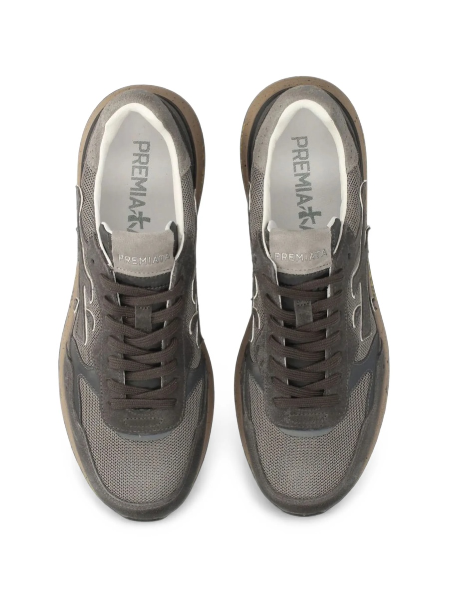 Sneakers Premiata gri din poliamida si piele intoarsa - Img 4