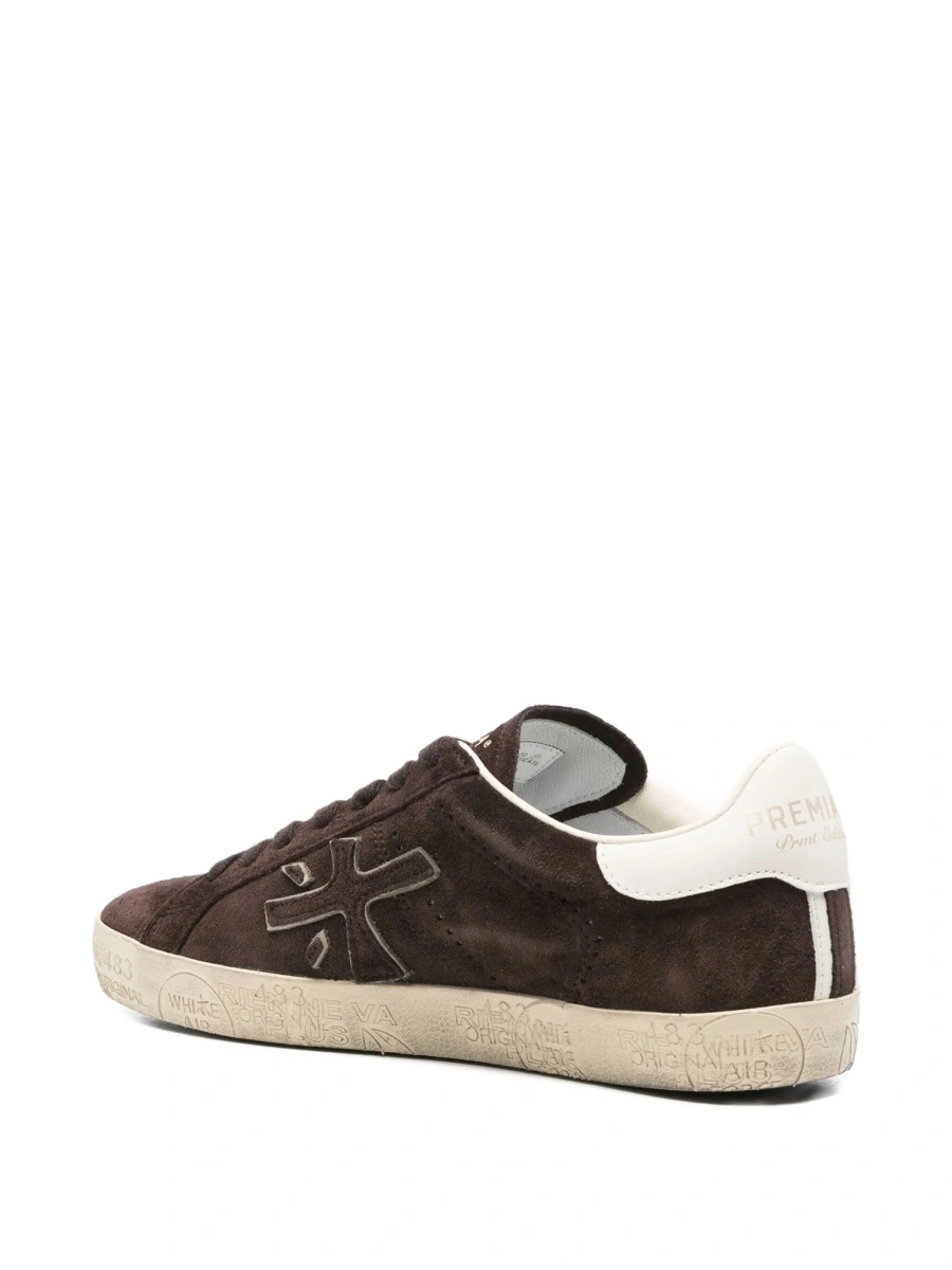Sneakers Premiata maro din piele si poliuretan - Img 3
