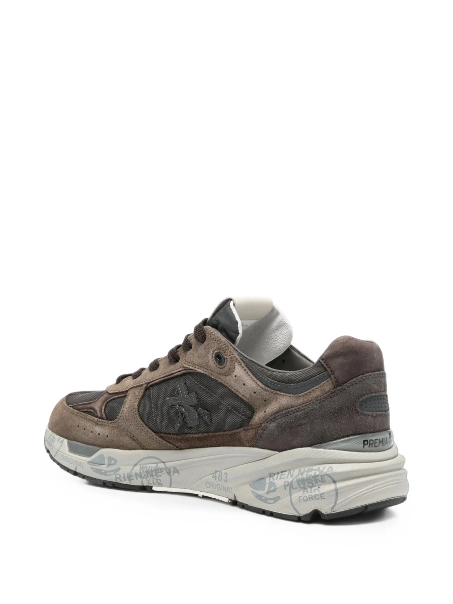 Sneakers Premiata maro din plasa si piele intoarsa - Img 3
