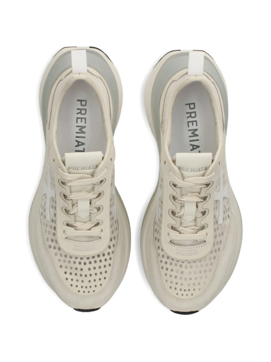 Sneakers Premiata neutri din piele si nylon - Img 3