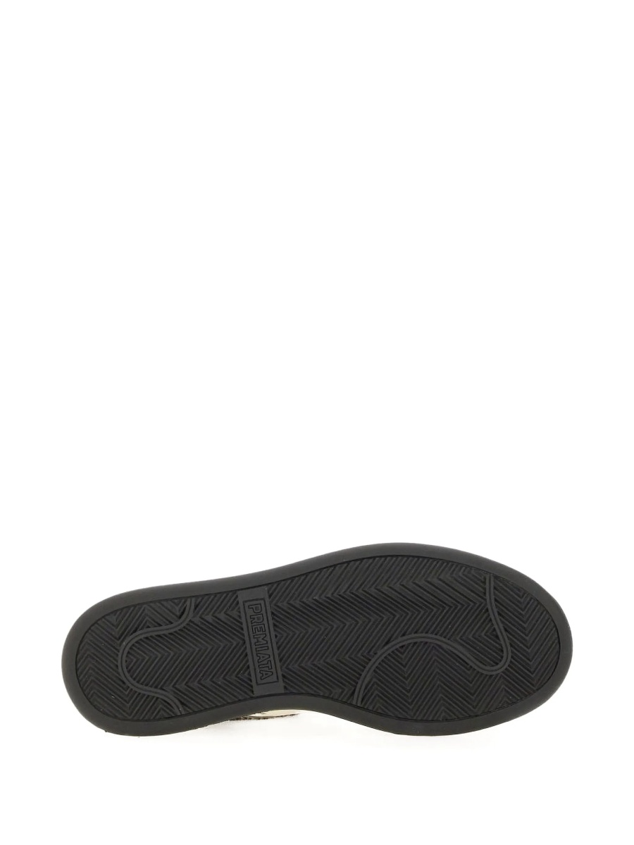 Sneakers Premiata neutri din piele si par de vitel - Img 5