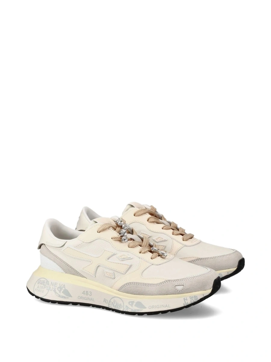 Sneakers Premiata neutri din piele - Img 2