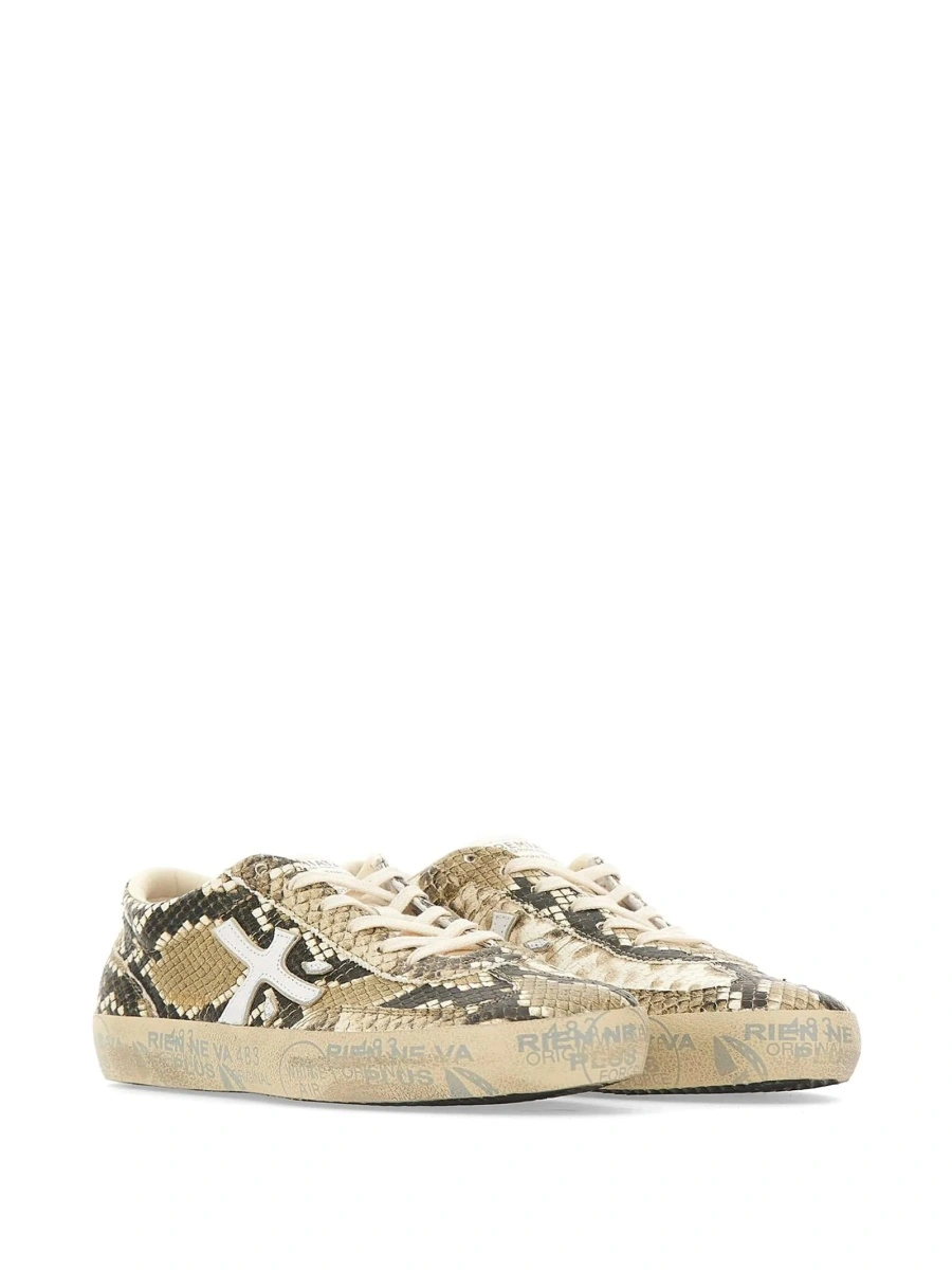 Sneakers Premiata neutri din poliuretan si piele - Img 2