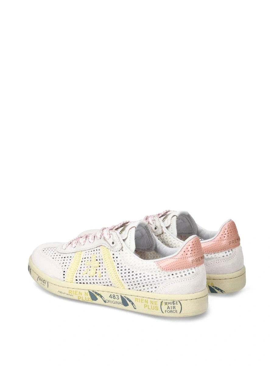 Sneakers Premiata neutri din poliuretan si piele - Img 2
