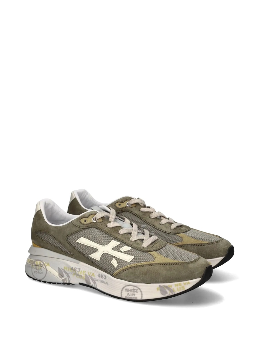 Sneakers Premiata verzi din poliuretan si piele - Img 2