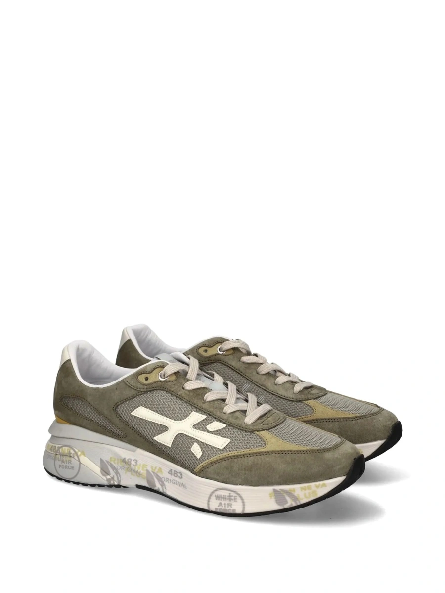 Sneakers Premiata verzi din poliuretan si piele - Img 2