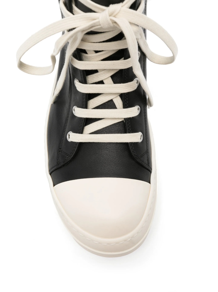 Sneakers Rick Owens negri din piele - Img 4