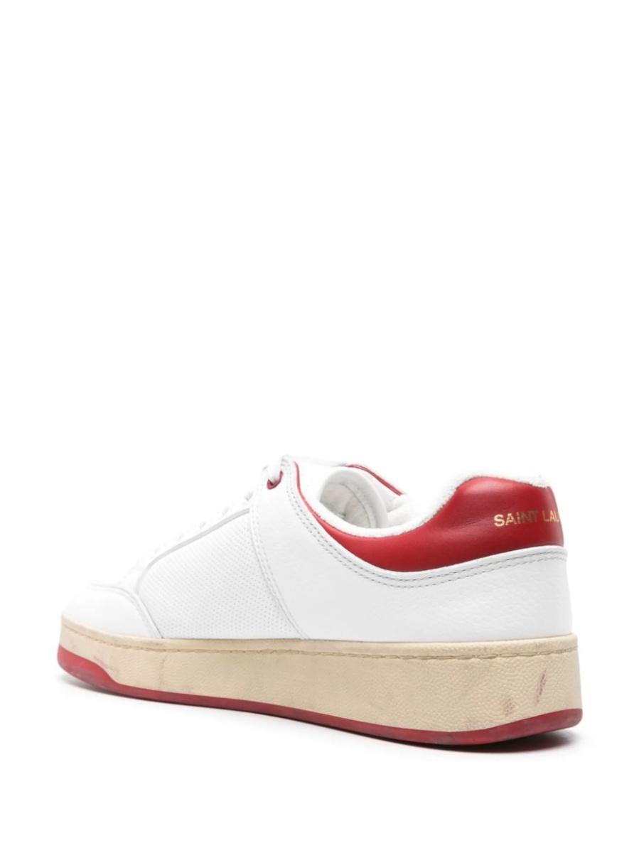 Sneakers Saint Laurent albi din piele - Img 3