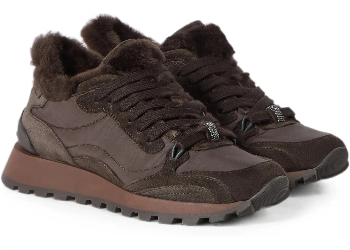 Sneakers Suede and techno fabric Sneakers with shearling lining and monile - Img 5