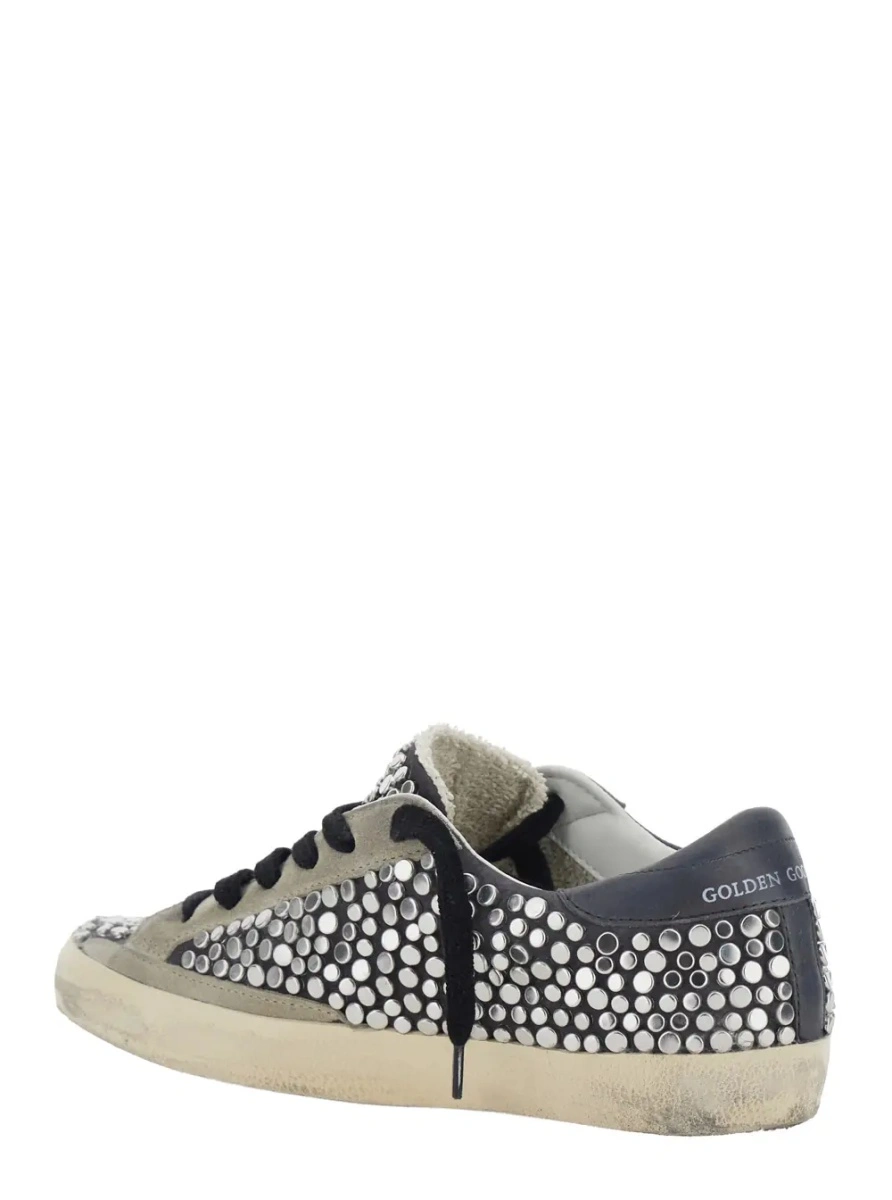 Sneakers 'Superstar' Grey low top sneakers with Side Star Patch and All-Over Glitter in suede for women - Img 3